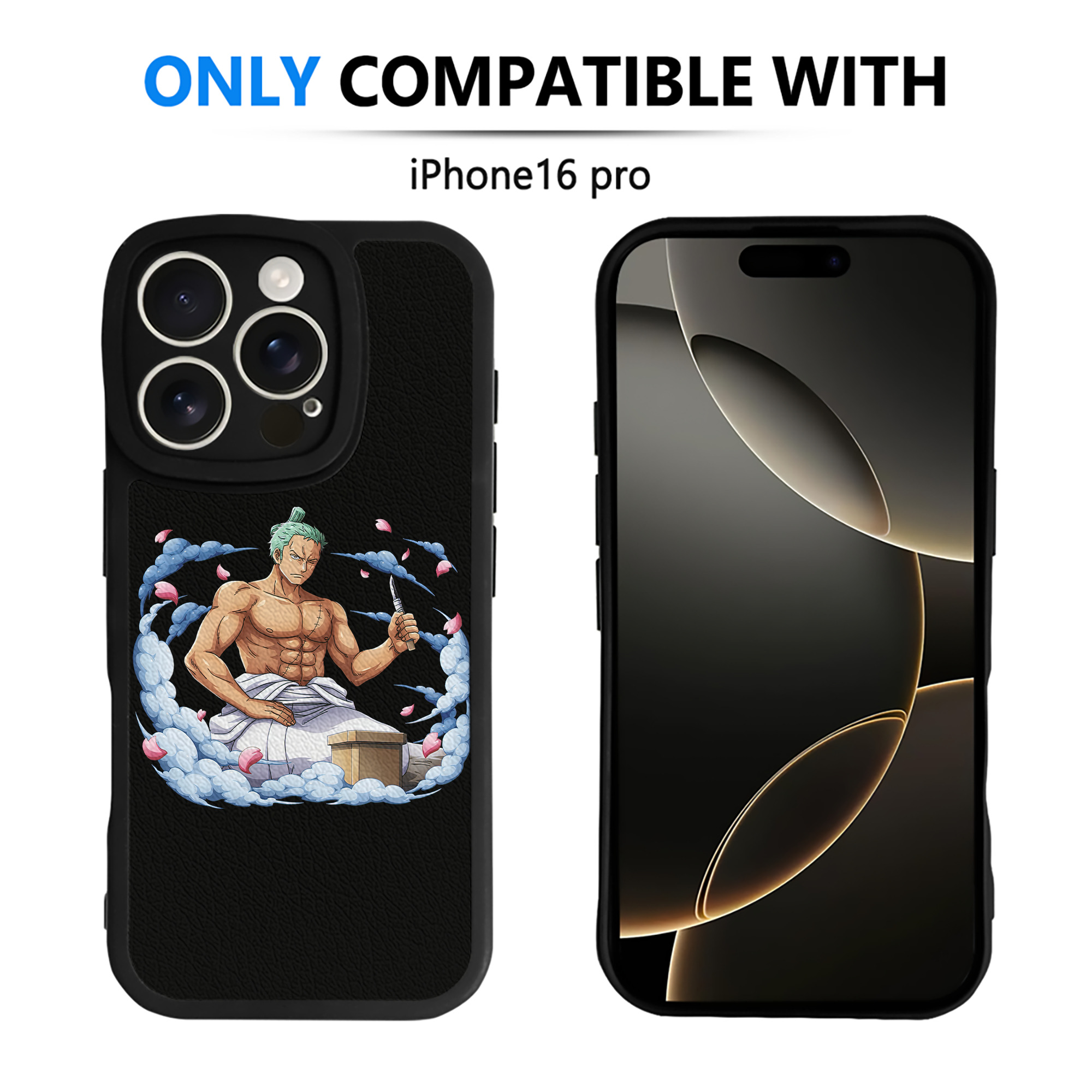 ワンピース ロロノア・ゾロ ONE PIECE Roronoa Zoro 【iPhone 16シリーズ対応】シリコンスマホケース（レザー調） 材質：シリコン